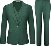 [Kelyaa] Women's 3 Piece Suit Lady Business Casual Office One Button Slim Fit Blazer Jacket Vest Pants Set