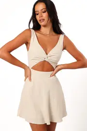 [PUP4] Benji Mini Dress - Oatmeal M Beige