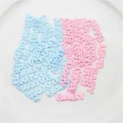 Party Decor 100Pcs Baby Shower Pink Blue Fabric Bibs Pacifiers Feeder Confetti Birthday Sprinkles for Boy/Girl Party Decorations Supplies (Color : Baby Mix)