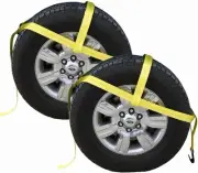 US Cargo Control Large Tow Dolly Basket Straps with Flat Hooks Yellow