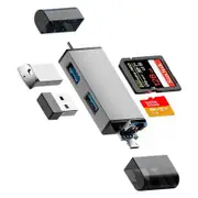 4 in 1 SD Card Reader for iPhone, Memory Card Reader Support SD TF Card, SD Card Adapter for Android Phone Laptop