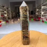 505g WOW! Natural Rare Pietrsite Crystal Obelisk Quartz Tower Point Healing Y696