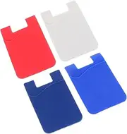 Levemolo Dhesive Phone Pockets 4 Pack Silicone Back Sticker for Cards Cell Phone Back Holder Easy to Stick on Phone Case (Random Colors)