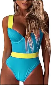 [Generic] Striped Swimsuit Push-Up V-Neck Women's Bathing Piece Deep Bikini Swimsuit One Swimwears Tankinis Set Mesh Bikini