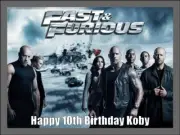 Fast & Furious Movie Edible Cake Toppers Icing Movie Cake Decorations (3 Sizes)