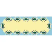 Betsy Drake Blue Crab Table Runner 13x54