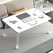 AUSHOPLAH Portable Laptop Desk Table, 60x40cm, Foldable Legs, Modern Style, White DA01 (White)