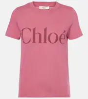 [Chloe] Chloé Logo cotton jersey T-shirt AU 14 pink