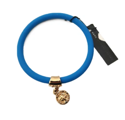 MARC MARC JACOBS tubular rubber bangle bracelet w charm NWT Electric Blue Lemona