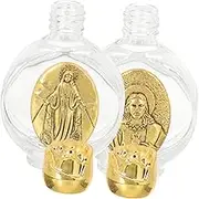 BESTYASH 2pcs Holy Water Bottle Decorative Glass Baptism Water Container Pattern and Glass Design Friends and Family