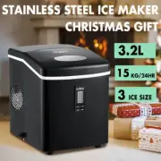 Devanti 3.2L Ice Maker Machine Commercial Stainless Steel Portable Ice Cube