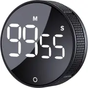 Digital Kitchen Timer, Visual timer Large LED Display Magnetic Countdown (Black)