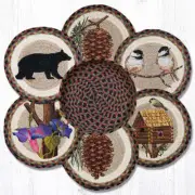Earth Rugs TNB-81 Cabin Bear Trivets in a Basket 10" x 10"
