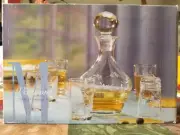 Medallion Vermont Cordial Decanter 7 Piece Set 5th Avenue Crystal