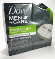 9 Bar Pack Dove Men + Care 4 oz Body and Face Bar Soap Extra Fresh Bars