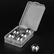 Whiskey Cooling Ball Stones, 6Pcs Stainless Steel Ice Whiskey Vodka Stones Ball Ice Chiller Stone Beer Wine Cooling Ball Reusable Beer Cooling Ball