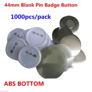 1000PCS 44mm Blank Pin Badge Button Supplies for Badge Maker Machine, ABS BOTTOM