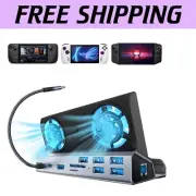 10-in-1 Docking Station for Steam Deck OLED & ROG Ally X - Dual Cooling, 4K HDMI