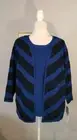 ALFRED DUNNER Two For One Embellished Sweater Top Large New color Blue Black