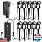 ZYAN 10 Pack Outdoor LED Landscape Spotlights with Sensor, Dimmable with Time