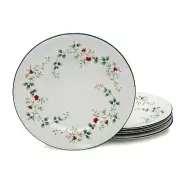 Winterberry 10-1/2-Inch Dinner Plates, Set of 4, White