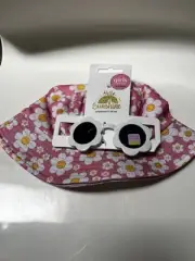 Kids Daisy And Smiley Face Bucket Hat With Glasses