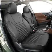 EKR Custom Fit CX5 Car Seat Covers for Select Mazda CX-5 2017-2021 CX-5 Sport & 2022 2024 2025 CX-5 S,Rear Row 40/60 Split W/No Armrest - Leatherette (Black)