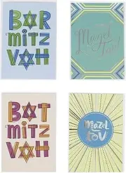 Hallmark Tree of Life Bat Mitzvah and Bar Mitzvah Boxed Cards Assortment (Bat and Bar Mitzvah Congratulations, 12 Greeting Cards and Envelopes)
