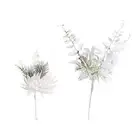 Artificial Pine Branch Snowy Fake Plant for Home Wedding Decor Embellishing