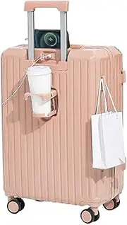 [HTBNFYY] hard shell carry on luggage carry on suitcase carry on luggage with wheels carry on luggage ABS+PC, Pink, 26in, Art Deco