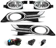 Fog Lights Car Fog Light Assembly Front Headlight Halogen Blubs With Chrome Cover Wire Switch 12V For Odyssey 2014 2015 2016 2017 Fog Light Lamp Assembly