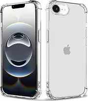 Lumobrilla for iPhone 16e Case Clear[Anti-Yellowing][Shockpoof][Military Grade Protection] Reinforced Corners Slim Fit Soft Flexible TPU Bumper Phone Case for iPhone 16e/SE 2025,Clear
