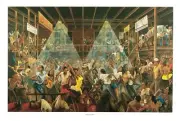Night Life at the Studio, an African American, Black Art, Print by Ernest Watson