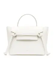 Celine Micro Belt Bag in Grained Calfskin in White