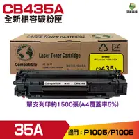 在飛比找Yahoo奇摩購物中心優惠-for 35A CB435A 高品質黑色相容碳粉匣 P100