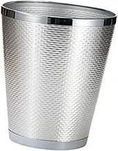 Yajuyi Metal Trash Can Rubbish Basket Round Waste Bin for Bedroom Kitchen Dormitory