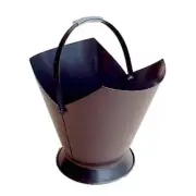 Durable FireUp Tapered Round Steel Black Wood Bucket (38cm H) Firewood Carrier