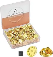 BEADNOVA Metal Pin Backs Butterfly Clutch for Replacement Badge Insignia (100pcs)