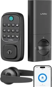 Keyless Entry Door Lock, WiFi, Smart Keypad, Deadbolt with Handle, Fingerprint,
