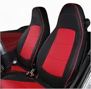 Full Coverage Car Seat Cover， Custom Car Seat Covers Protector All-Inclusive Breathable Cushion Season Interior Styling Accessories Compatible for Smart 451 Fortwo 09-14(B red)