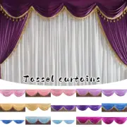 2M Party Valance Drape Panel Wedding Backdrop Curtain Swag Stage Ice Silk Fabric