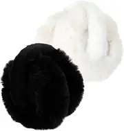 [Didiseaon] 2Pcs Foldable Furry Earmuffs for Women Warm Ear Protection Covers Lightweight and Comfortable Ear Warmers for Winter Outdoor Activities