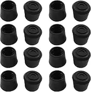 Auvotuis 16Pcs 7/8 Inch (22mm) Chair Leg Tips Caps, Round Rubber Non-Slip Folding Chair Leg End Caps Black Furniture Table Feet Caps Floor Protector Cover for Hardwood Floors