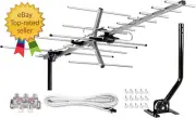 Yagi Satellite HD TV Antenna up to 200 Mile Long Range, Attic or Roof Mount Digi