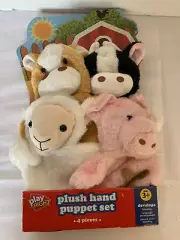 New Set Of 4 Cute Play Right Plush Hand Puppet Developmental Learning Toy Age 3+