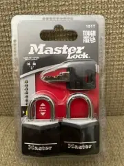 Master Lock 131T Covered Aluminum Keyed Alike Padlocks,2 Pack Black *NEW*