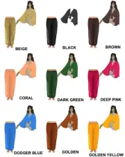 Belly Dance Chiffon Harem Pant + Chiffon Ruffle Top Set Women Wear Costumes C29