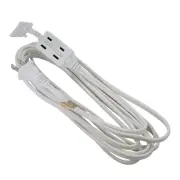 12 Ft 3-Outlet Power Extension Cord 16/2, White