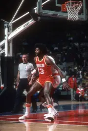 Dwight Jones Houston Rockets battles for position with Elvin Hayes- Old Photo