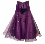 NWT SHERRI HILL Plum Colored Short A-Line Tulle Skirt Sequins Sweetheart Dress 4